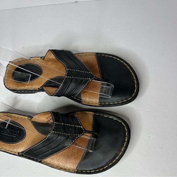 Born Black Leather Strappy Sandals 10 - Picture 4 of 10